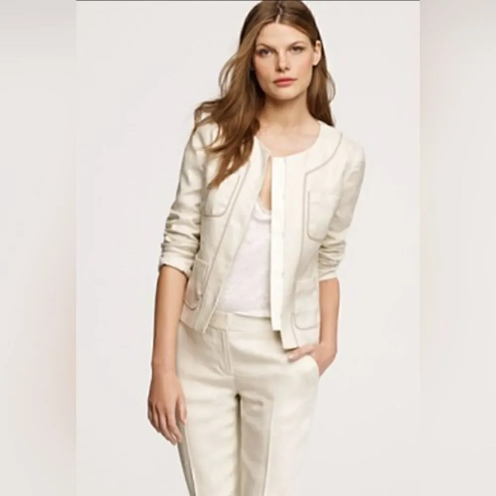 Jcrew linen jacket size size 2